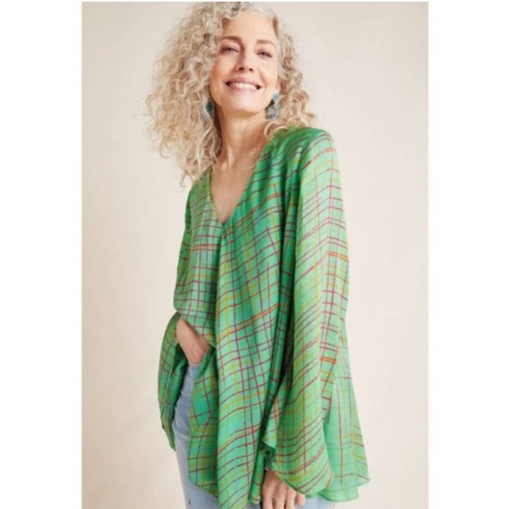 Guapa Anthropologie Jacqueline Swing Top Shirt Tunic Size Medium $160 Blouse